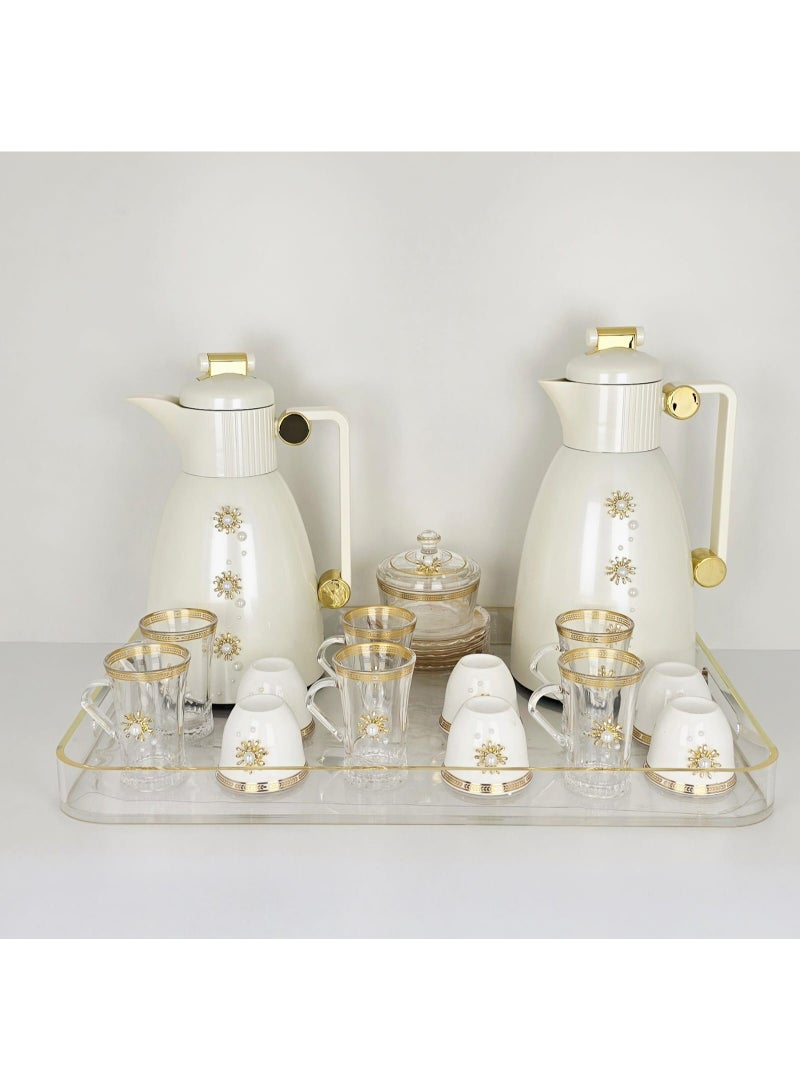 Damanhoor 22 Piece Tea And Coffee Set Complete Home Office And Wedding Gift Collection - Image 2